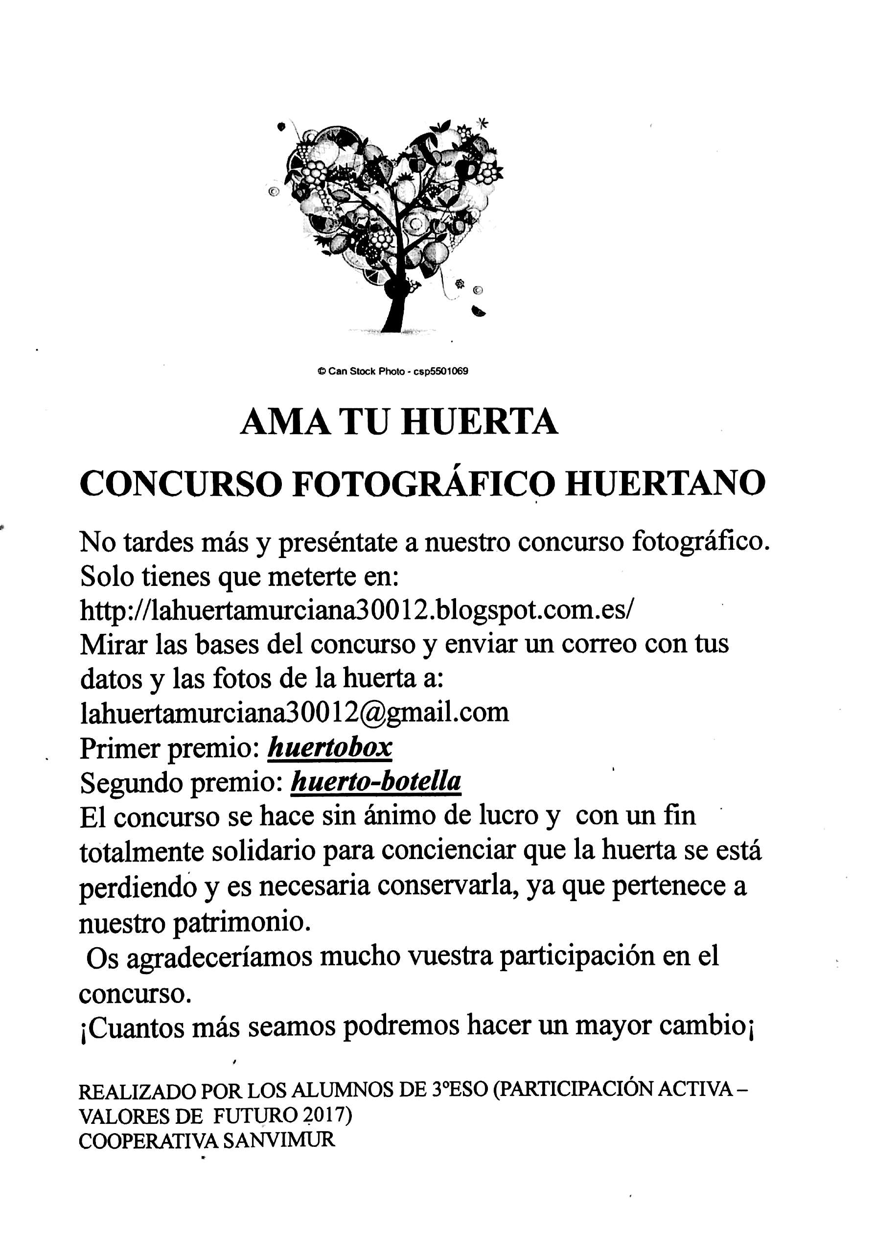 Concurso de fotografía sobre nuestra Huerta