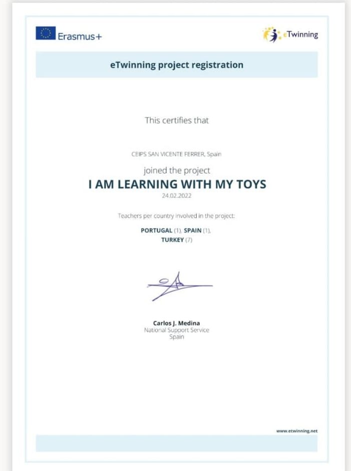 Proyecto Playing With My Toys de Etwinning